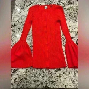 Size small cabi cardi sweater with fluted sleeves